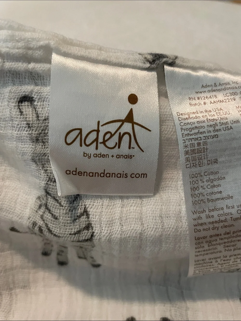 aden + anais Gray Muslin Swaddle Set with Zebra Print